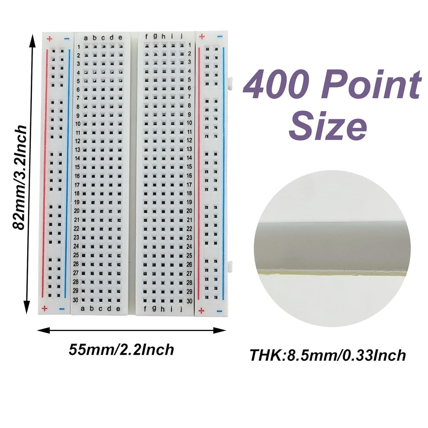 Breadboard Half Size Bare 400 Tie Points